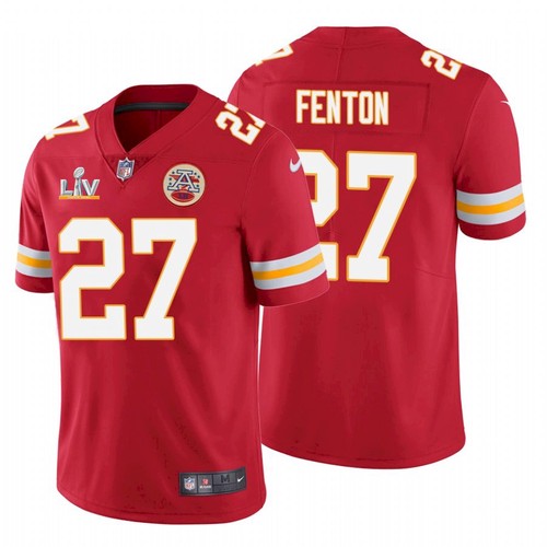 Men's Kansas City Chiefs #27 Rashad Fenton Red 2021 Super Bowl LV Stitched NFL Jersey